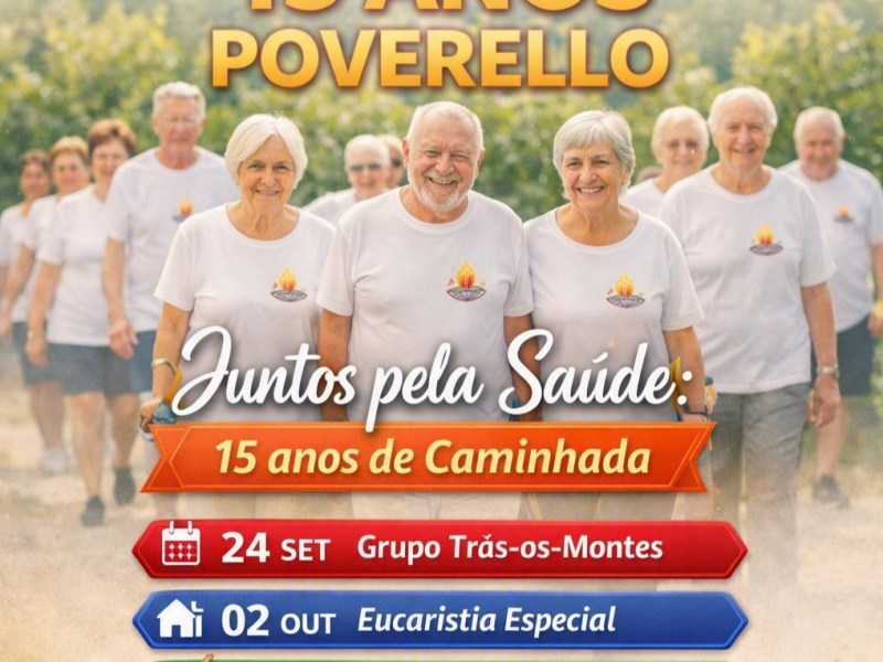Cartaz do Programa de Celebração dos 15 anos do&nbsp;Poverello